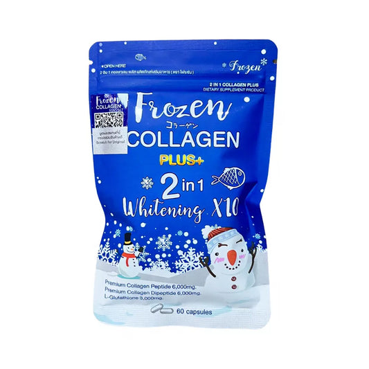 Authentic Frozen Collagen Gluta 2in1 whitening X10 Supplement 60 caps New Package